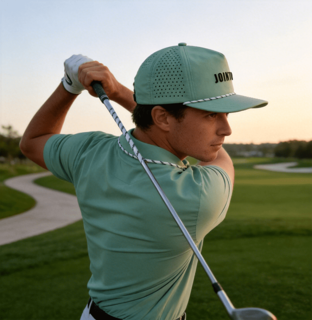 Golf cap in a real golf setting